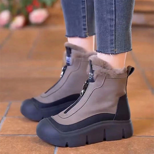 🍂Autumn Promotion 50%💕Women's Waterproof Warm Zip Snow Boots