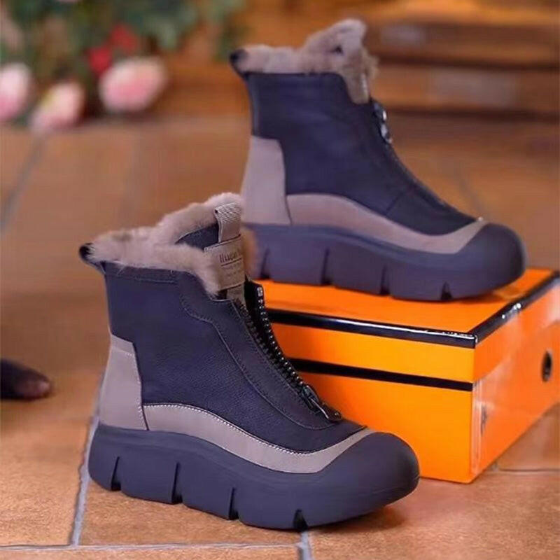 🍂Autumn Promotion 50%💕Women's Waterproof Warm Zip Snow Boots