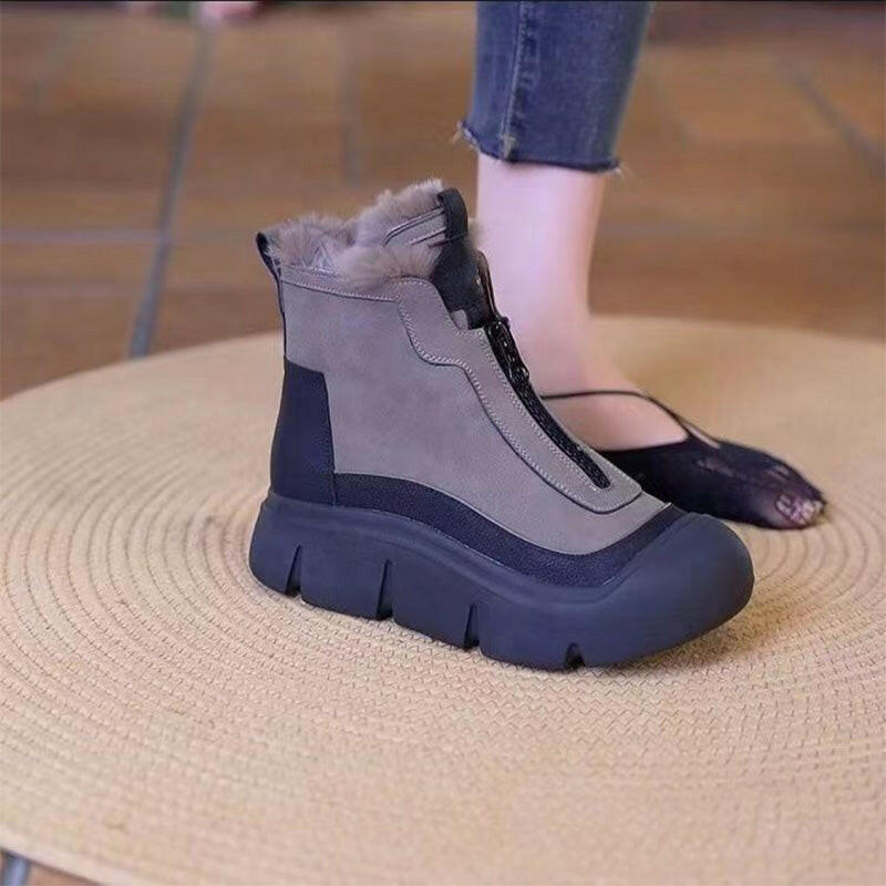 🍂Autumn Promotion 50%💕Women's Waterproof Warm Zip Snow Boots