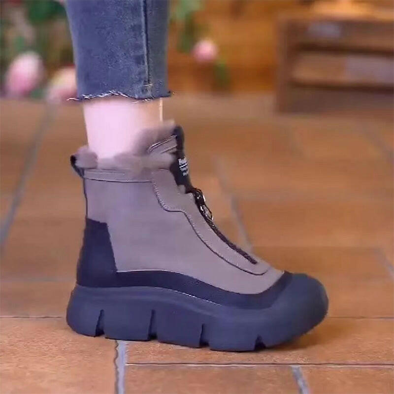 🍂Autumn Promotion 50%💕Women's Waterproof Warm Zip Snow Boots