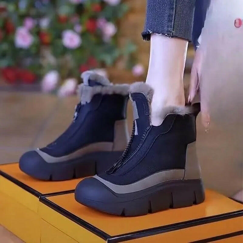 🍂Autumn Promotion 50%💕Women's Waterproof Warm Zip Snow Boots