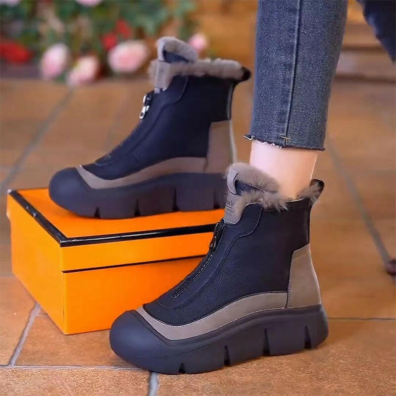 🍂Autumn Promotion 50%💕Women's Waterproof Warm Zip Snow Boots