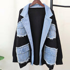 🍂Autumn Promotion 50%💕Women’s Patchwork Denim Lapel Cardigan