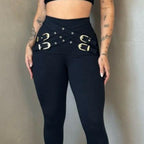 🍂Autumn Promotion 50%💕High-Waist Elastic Skinny Pants with Metal Belt Detail