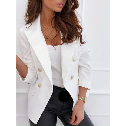 🍂Autumn Promotion 50%💕Solid Color Double-Breasted Long-Sleeve Suit