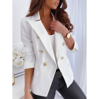 🍂Autumn Promotion 50%💕Solid Color Double-Breasted Long-Sleeve Suit