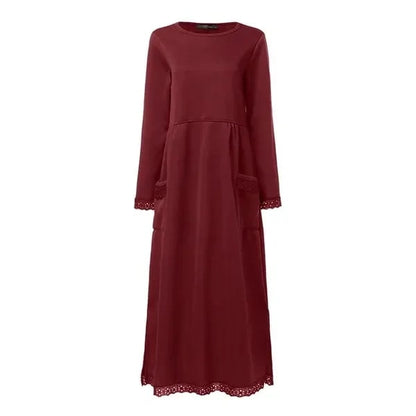 🍂Autumn Promotion 50%💕Loose plus size lace maxi dress