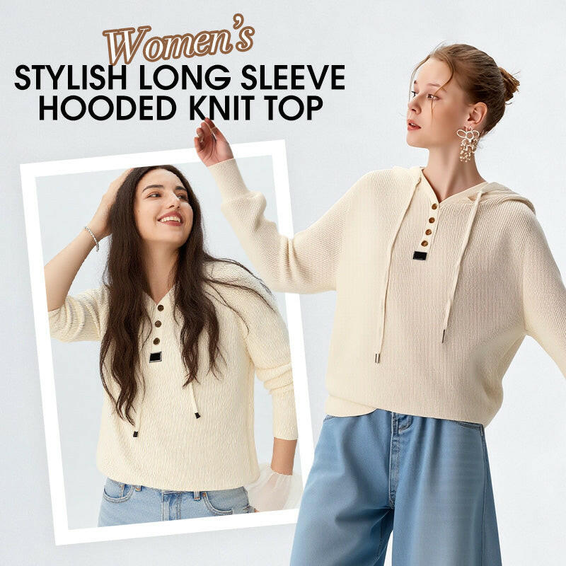 🍂Autumn Promotion 50%💕Women’s Stylish Long Sleeve Hooded Knit Top