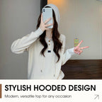 🍂Autumn Promotion 50%💕Women’s Stylish Long Sleeve Hooded Knit Top