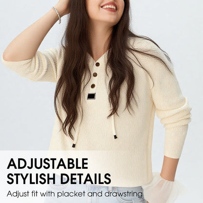 🍂Autumn Promotion 50%💕Women’s Stylish Long Sleeve Hooded Knit Top