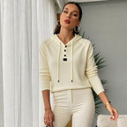 🍂Autumn Promotion 50%💕Women’s Stylish Long Sleeve Hooded Knit Top