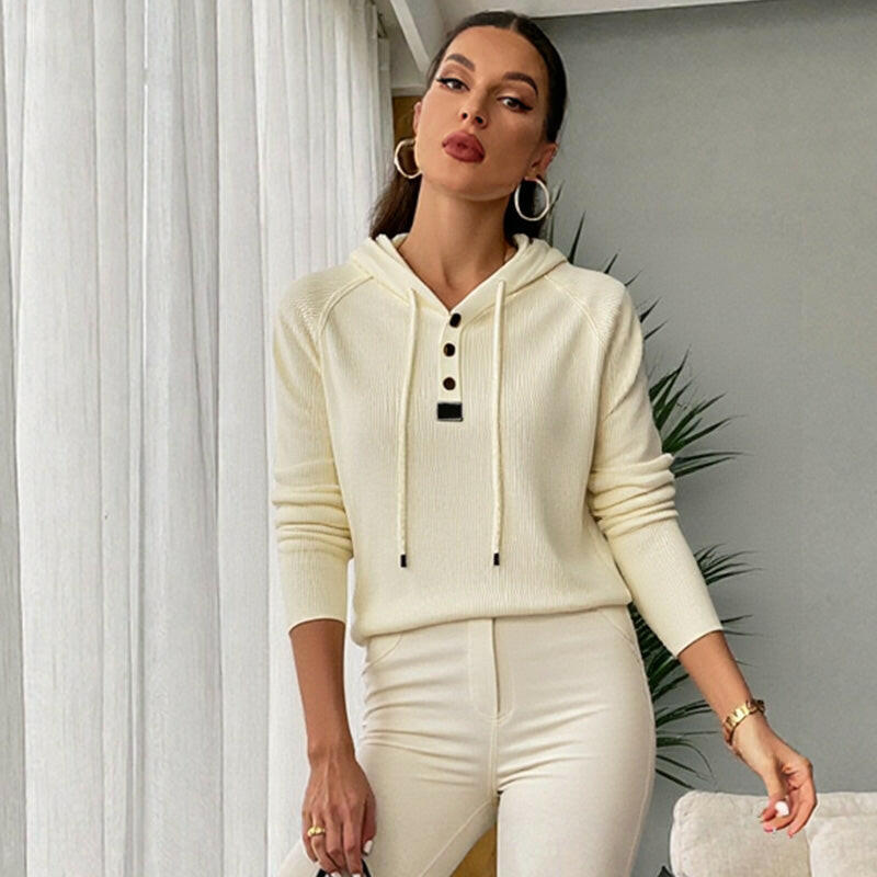 🍂Autumn Promotion 50%💕Women’s Stylish Long Sleeve Hooded Knit Top