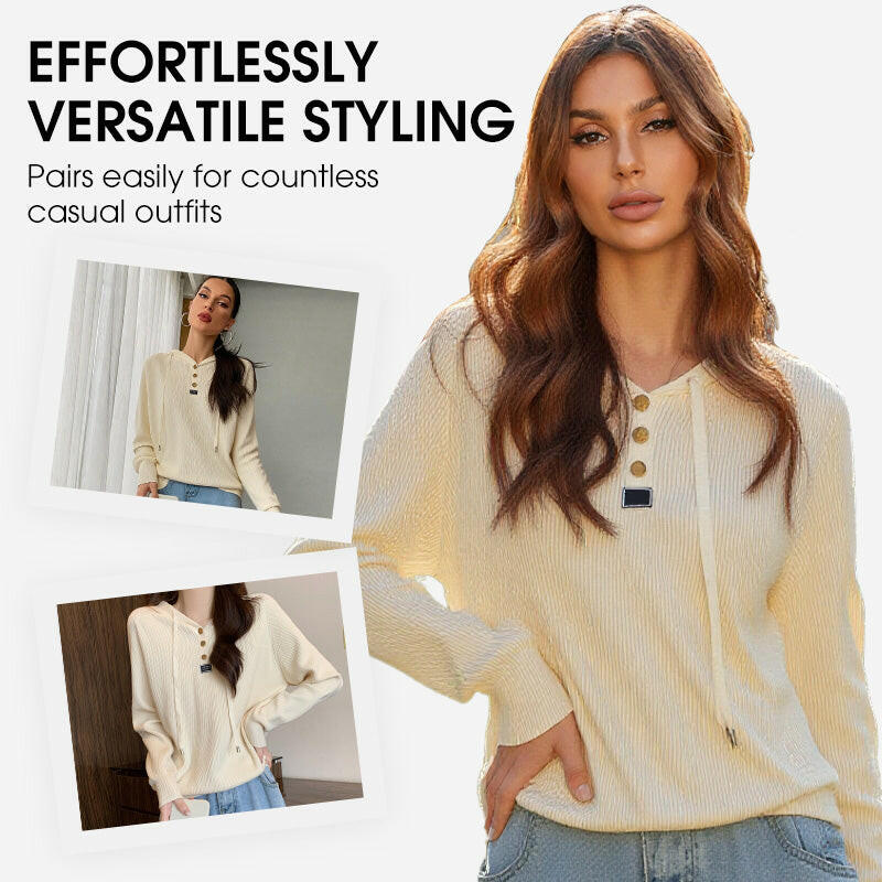 🍂Autumn Promotion 50%💕Women’s Stylish Long Sleeve Hooded Knit Top