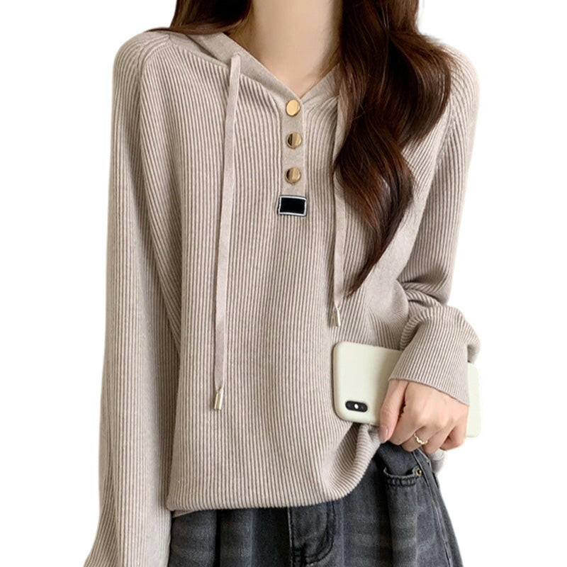 🍂Autumn Promotion 50%💕Women’s Stylish Long Sleeve Hooded Knit Top
