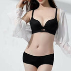 Women's Solid Color Seamless & Wire-Free Push-up Bra with Shaping Support