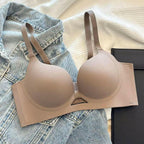 Women's Solid Color Seamless & Wire-Free Push-up Bra with Shaping Support