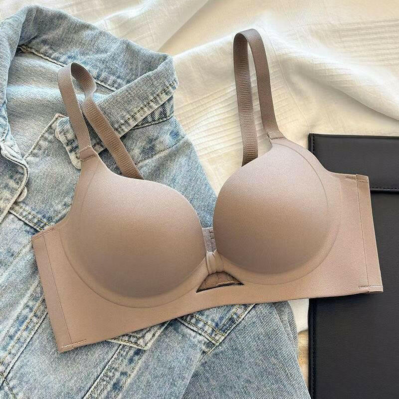 Women's Solid Color Seamless & Wire-Free Push-up Bra with Shaping Support