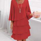 🍂Autumn Promotion 50%💕Women's Tiered Ruffle Dress with Flared Sleeves