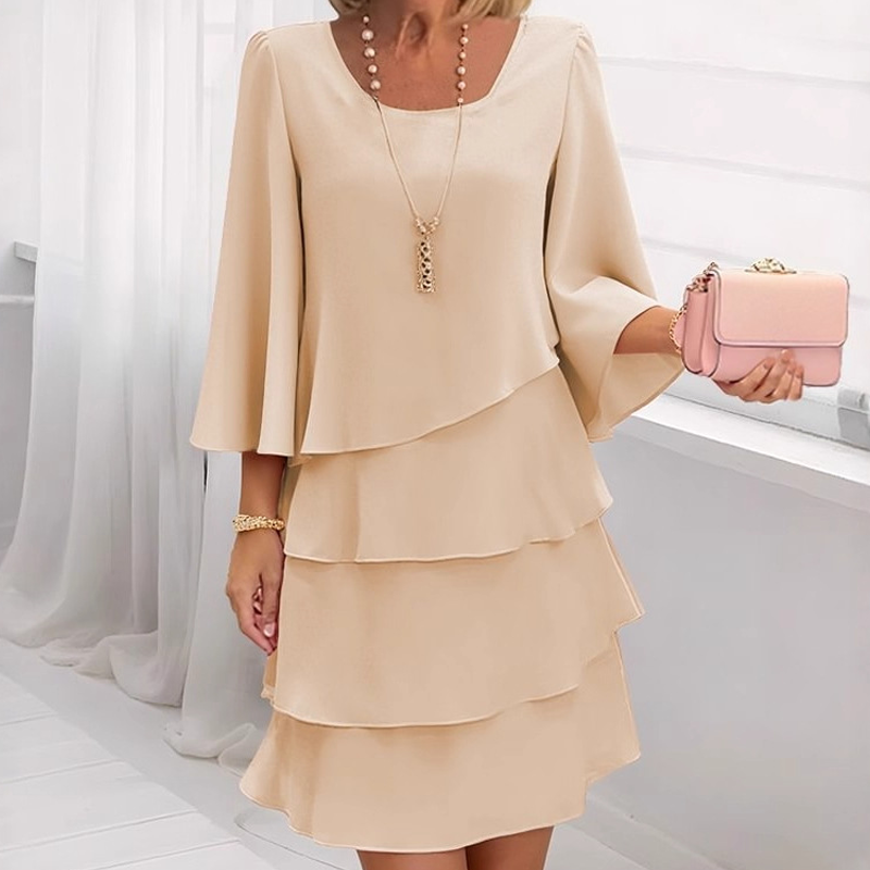 🍂Autumn Promotion 50%💕Women's Tiered Ruffle Dress with Flared Sleeves