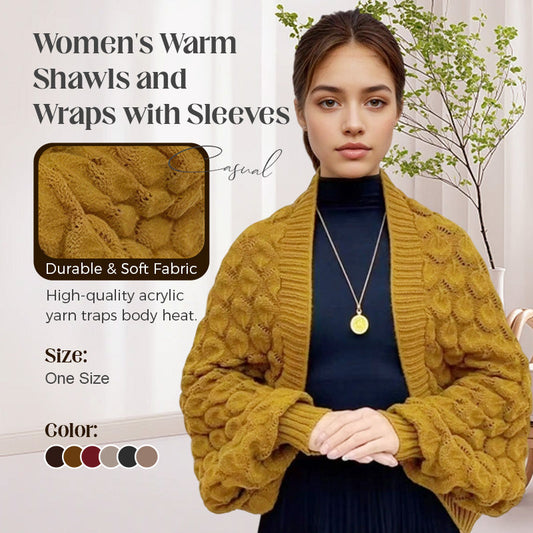 🍂Autumn Promotion 50%💕Women's Warm Shawls and Wraps with Sleeves