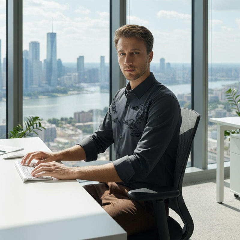 Men’s Classic Oriental Landscape Thermal Shirt