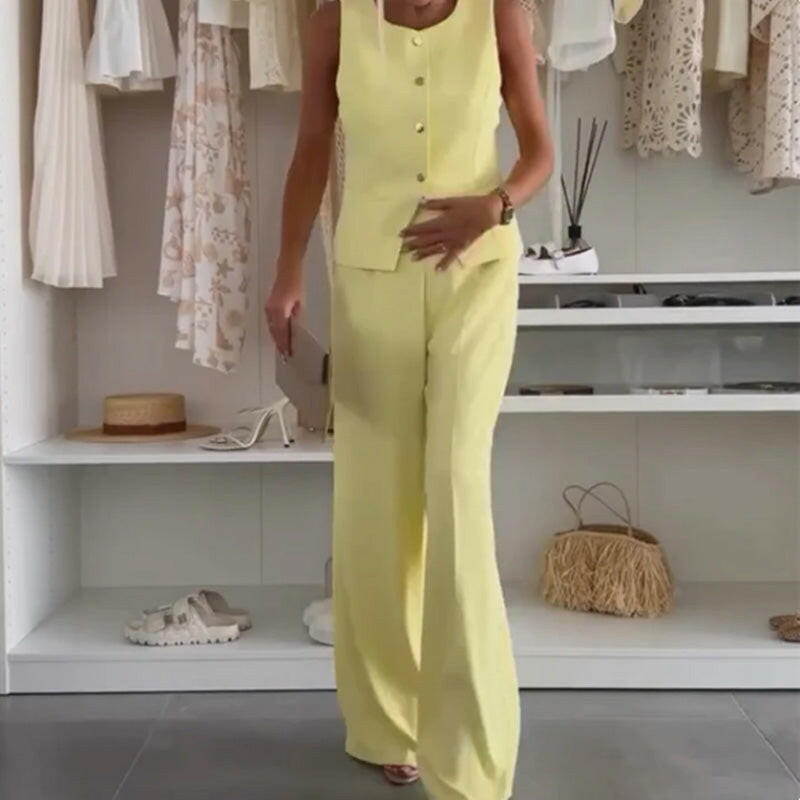 🌸Summer New Arrivals🌸Women's Sleeveless Top and Full-Length Pants Set