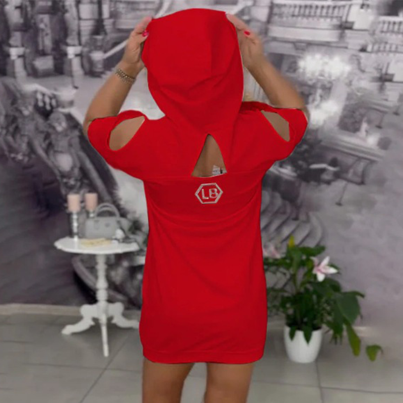 Oversized Letter Print Hoodie Dress