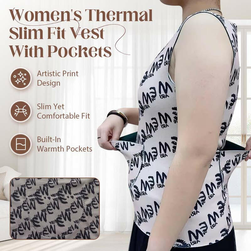 Women's Thermal Slim Fit Vest With Pockets