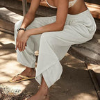Women's Casual Elastic Waist Wide Leg Pants