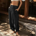 Women's Casual Elastic Waist Wide Leg Pants
