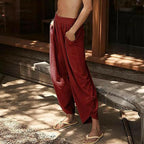 Women's Casual Elastic Waist Wide Leg Pants