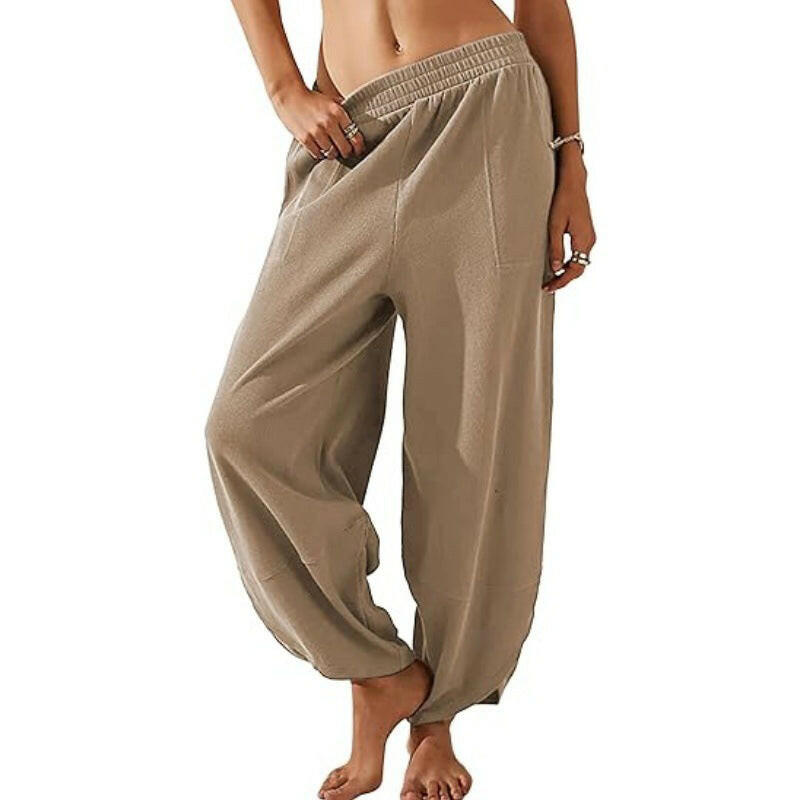 Women's Casual Elastic Waist Wide Leg Pants