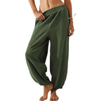 Women's Casual Elastic Waist Wide Leg Pants