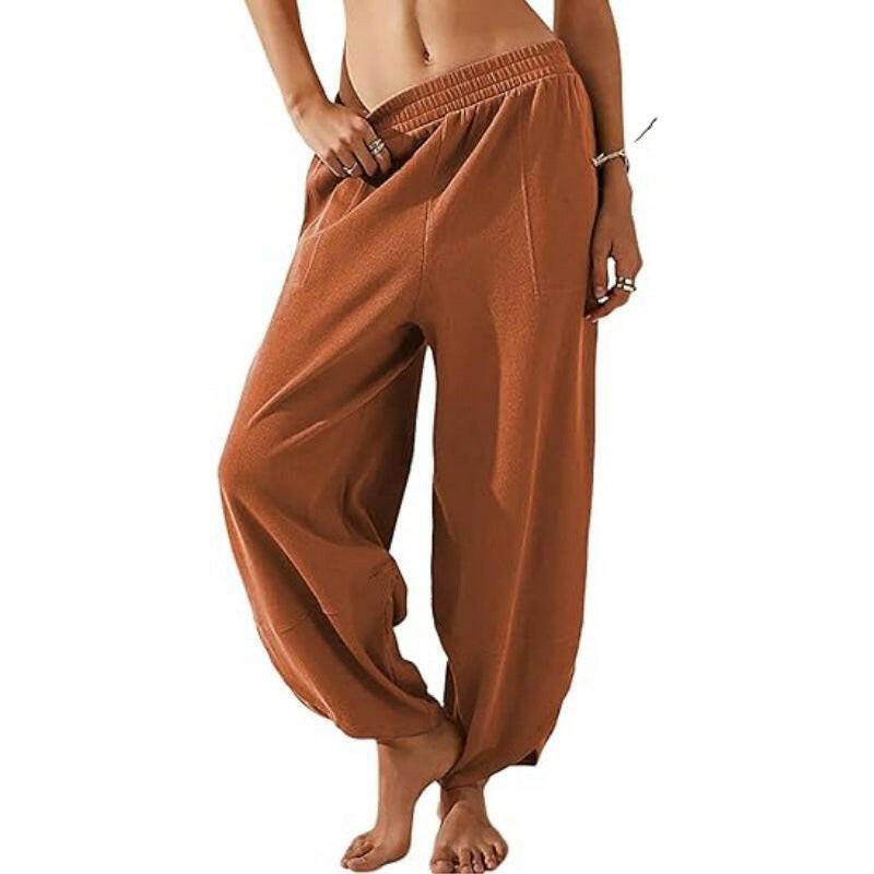 Women's Casual Elastic Waist Wide Leg Pants