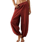 Women's Casual Elastic Waist Wide Leg Pants