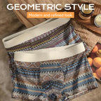 Men's Breathable Geometric Pattern Boxer Briefs