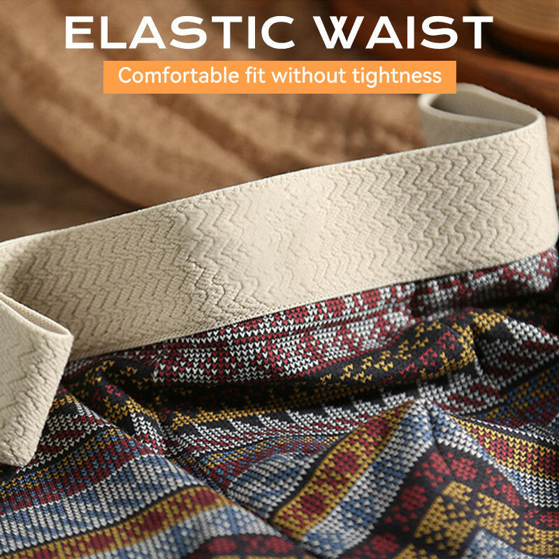 Men's Breathable Geometric Pattern Boxer Briefs