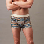 Men's Breathable Geometric Pattern Boxer Briefs