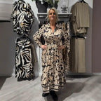 Women's Pleated Print Maxi Dress