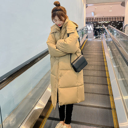 Women's Long Quilted Puffer Hooded Down Coat