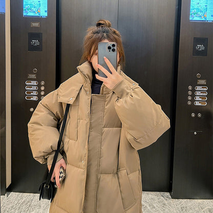 Women's Long Quilted Puffer Hooded Down Coat