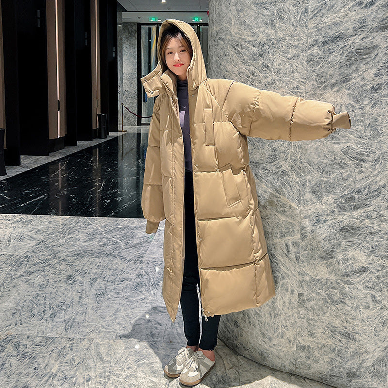 Women's Long Quilted Puffer Hooded Down Coat