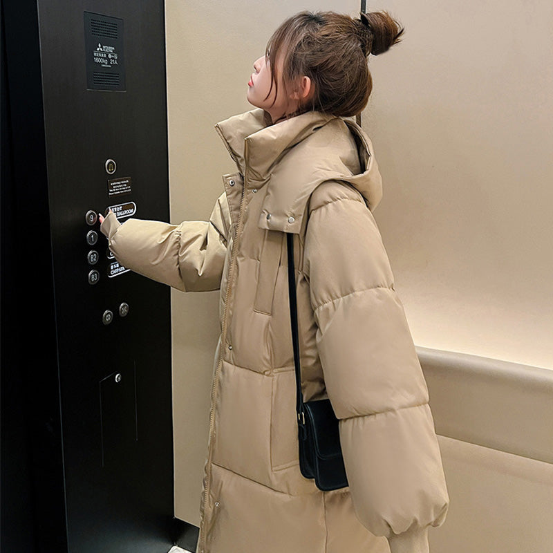 Women's Long Quilted Puffer Hooded Down Coat