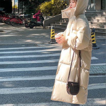 Women's Long Quilted Puffer Hooded Down Coat