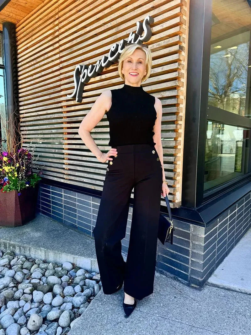 🥰Tummy Control Button Wide Leg Pant
