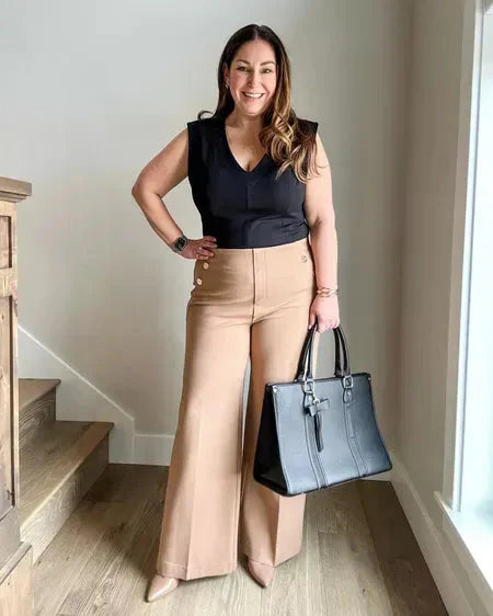 🥰Tummy Control Button Wide Leg Pant