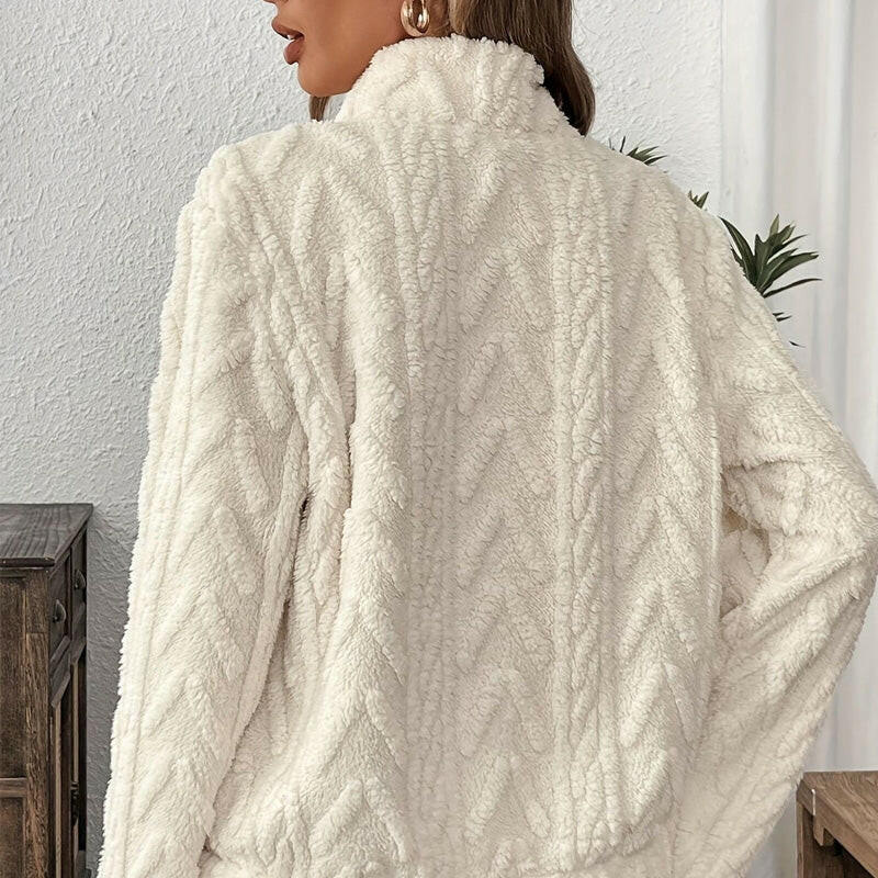 Half-Zip Fuzzy Pocket Sweatshirt