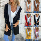 🌸Spring Specials💐 Women's Color Block Open Front Hooded Coat