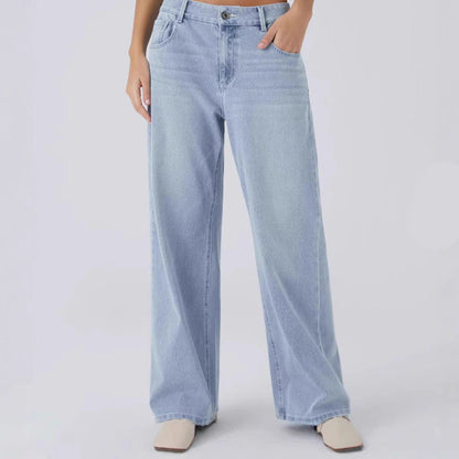 Women’s Fashion Wide Leg Jeans with Pockets