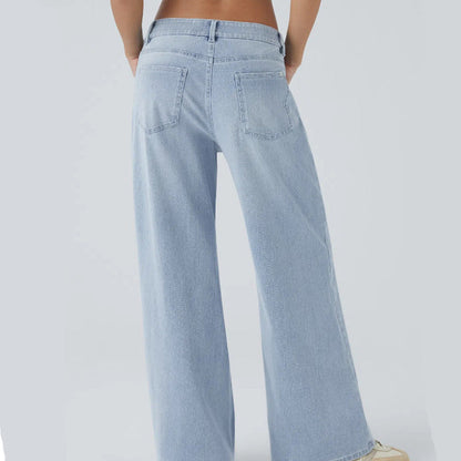 Women’s Fashion Wide Leg Jeans with Pockets